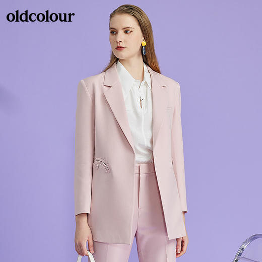 oldcolour2022春季新款时尚气质修身百搭OL通勤西装外套O12048242 商品图1