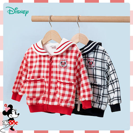 【商场同款】迪士尼童装女童大翻领学院风格子外套中大童宝宝春秋潮搭米妮徽章 商品图4