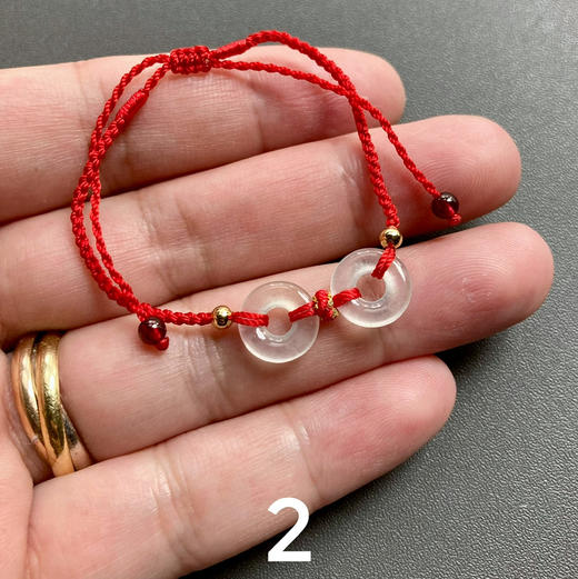 玻璃种翡翠平安扣手绳 商品图4