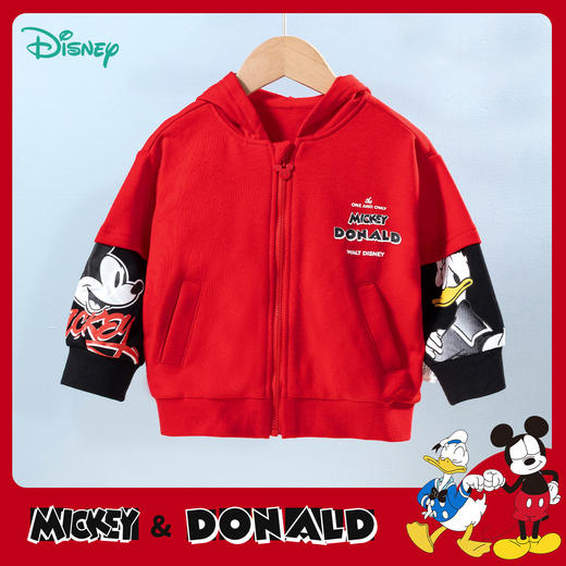 【商场同款】迪士尼童装男童外套米奇唐老鸭潮帅棒球服外套简约时尚 商品图0