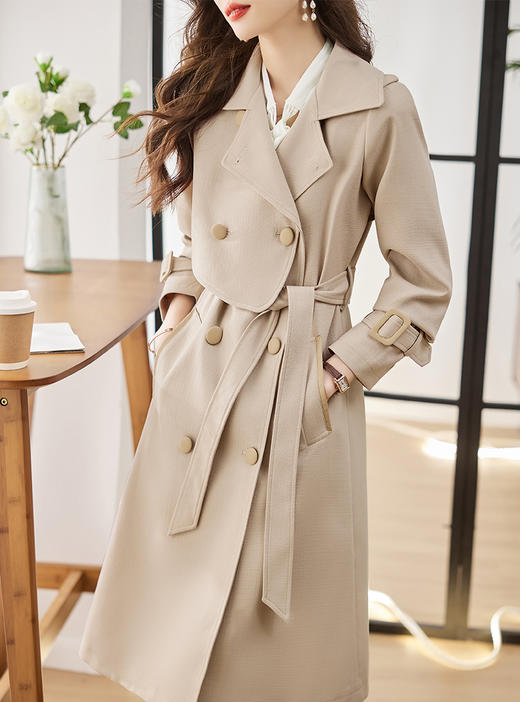 春装新款，时尚优雅中长款风衣外套HR-ZYF2303 商品图6