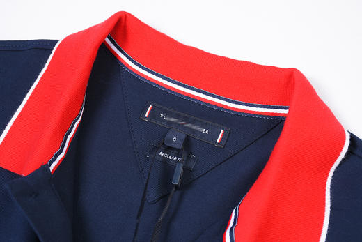 领后字母撞色边 微弹短袖POLO衫 特惠 T-1188 商品图8