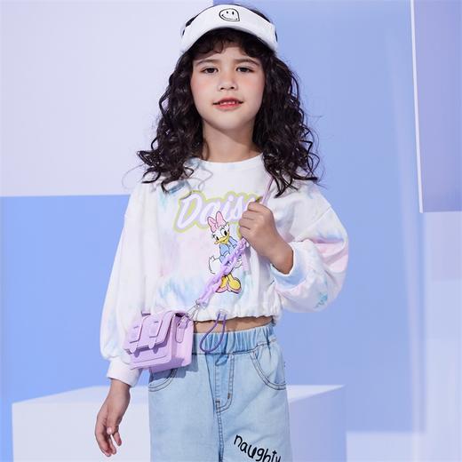 【商场同款】迪士尼童装女童套头卫衣中大童宝宝春秋季黛丝卡通连帽纯棉上衣 商品图1