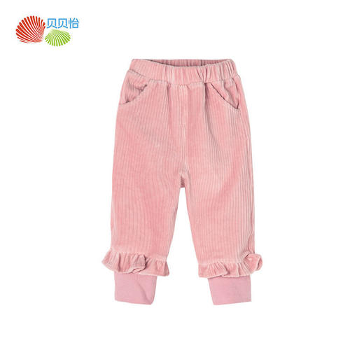 贝贝怡宝宝天鹅绒保暖长裤女童裤子儿童秋装女新款洋气松紧腰加厚213K2232 商品图4