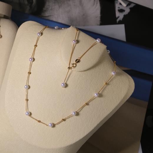 预售7-10天左右 甄珠贝 弹力小【戒指】2.5-3mm mini淡水珍珠 纯18k金金球 & 预售2-3天满天星【手链】【项链】4-5mm正圆小珍珠 18k金 商品图10