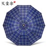天堂伞3909经典格子晴雨伞三人超大加大加固10骨折叠三折伞1把 商品缩略图2