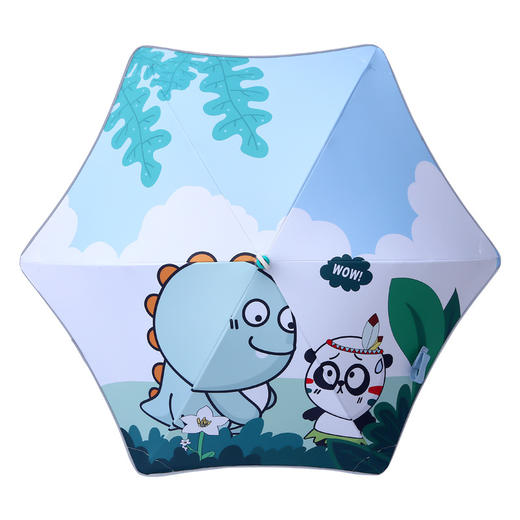 晴雨两用！滑轮安全儿童中号长柄伞，自带口哨，弹性软胶滚轮，圆角反光条设计，防戳更安全，玻纤伞骨三角加因，轻量伞架方便携带 商品图9