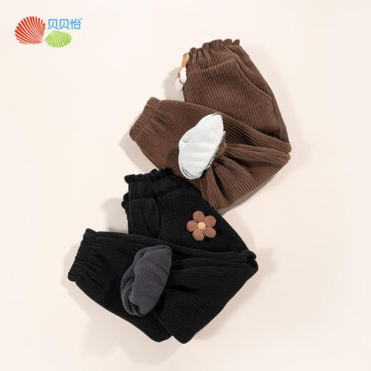 贝贝怡童装女童裤子冬季加绒保暖宝宝休闲长裤运动裤外穿加厚冬装224K2463 商品图3