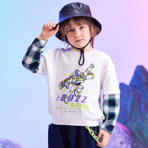 【商场同款】迪士尼童装男童套头卫衣巴斯光年春秋季中大童宝宝潮搭假两件上衣 商品图6