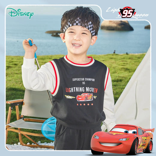 【商场同款】迪士尼童装男童假两件套头卫衣闪电麦昆米奇玩具总动员卡通休闲衣221DS0393 商品图0