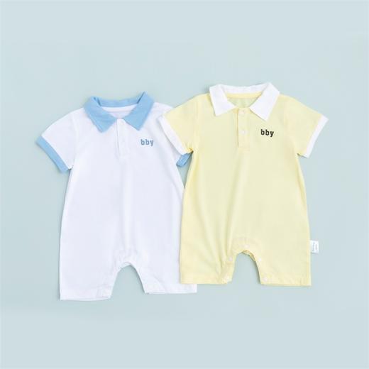 贝贝怡夏季新品3-18月婴幼儿男女宝宝纯棉亲肤翻领连体衣爬服222L573
 商品图3