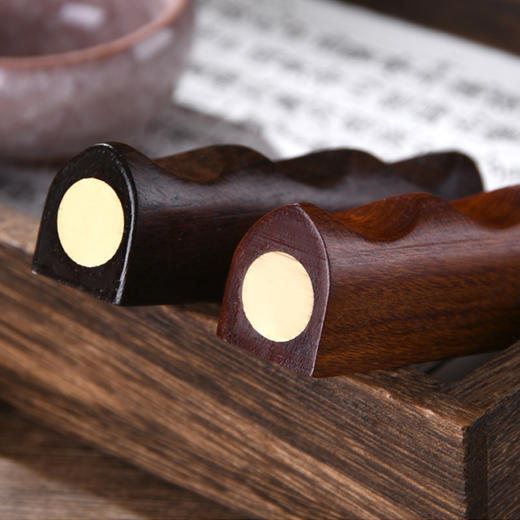 【庆学堂】实木嵌铜笔搁 笔山 笔架 镇纸 商品图1