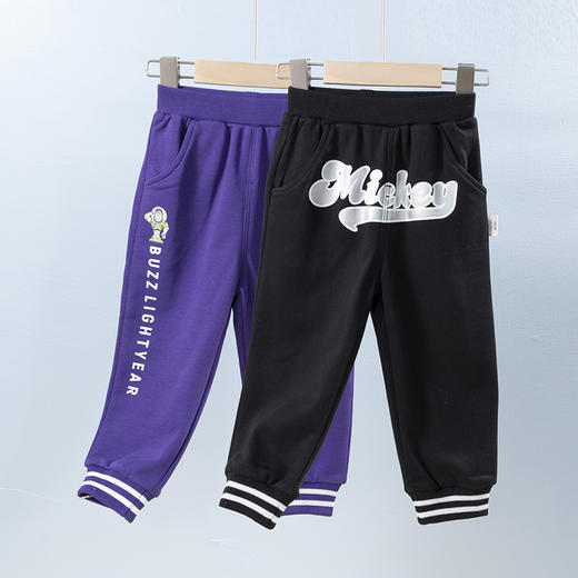 【商场同款】
迪士尼童装男童休闲裤春秋季米奇巴斯光年宝宝针织运动长裤束脚裤 商品图0
