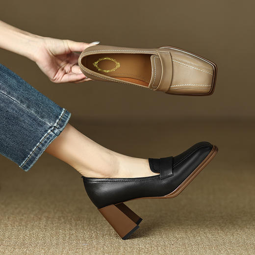 复古优雅，粗跟高跟鞋DP-9025 商品图0