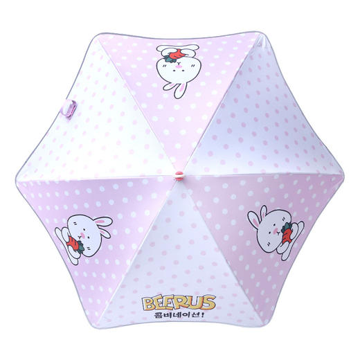 晴雨两用！滑轮安全儿童中号长柄伞，自带口哨，弹性软胶滚轮，圆角反光条设计，防戳更安全，玻纤伞骨三角加因，轻量伞架方便携带 商品图1