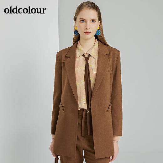 oldcolour2022春季新款时尚气质修身百搭OL通勤西装外套O12048242 商品图0