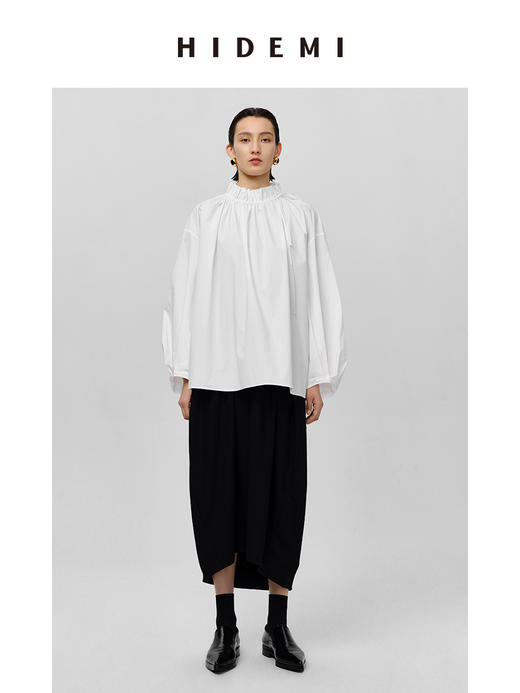 HIDEMI 黑色极简慵懒茧型半身长裙 商品图6