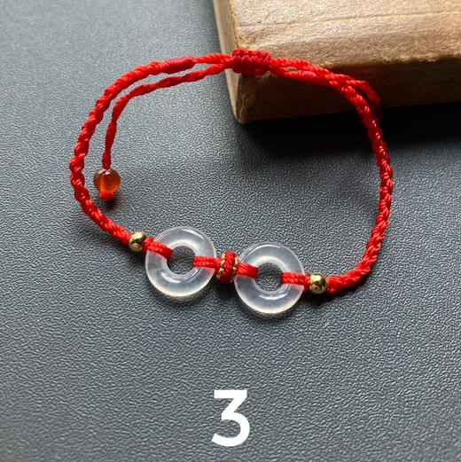 玻璃种翡翠平安扣手绳 商品图5