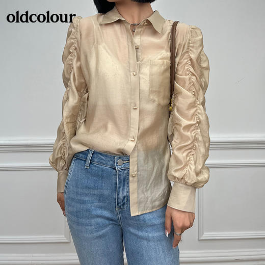 oldcolour春夏新品花边长袖衬衫女O13013119 商品图1