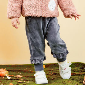 贝贝怡宝宝天鹅绒保暖长裤女童裤子儿童秋装女新款洋气松紧腰加厚213K2232