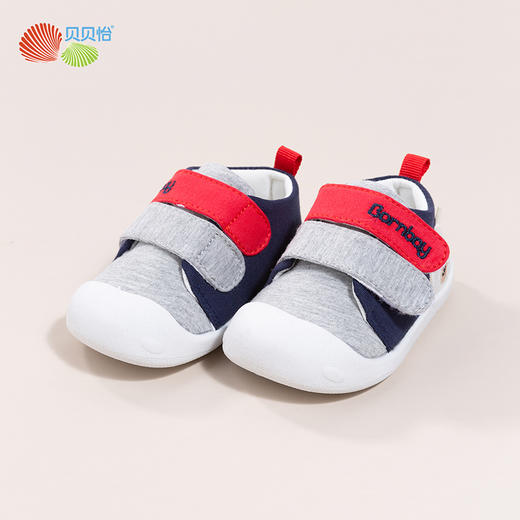 贝贝怡学步鞋宝宝春季婴儿软底布鞋撞色洋气魔术贴男女小童鞋幼儿 商品图1