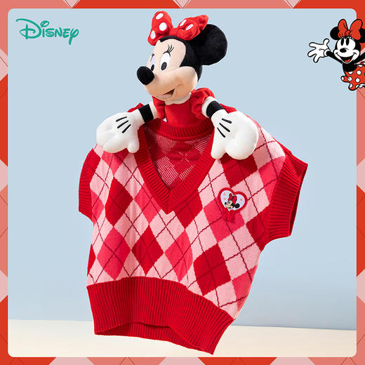 【商场同款】
迪士尼童装女童针织背心马甲春秋洋气中大童宝宝套头短袖针织上衣 商品图3