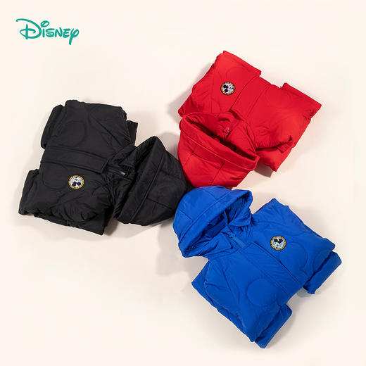【商场同款】迪士尼童装男童中长款羽绒服冬保暖潮酷米奇白鸭绒外套中长款214DS0297 商品图4