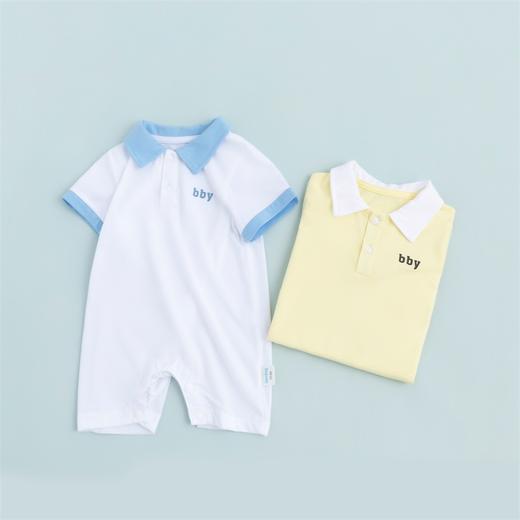 贝贝怡夏季新品3-18月婴幼儿男女宝宝纯棉亲肤翻领连体衣爬服222L573
 商品图2