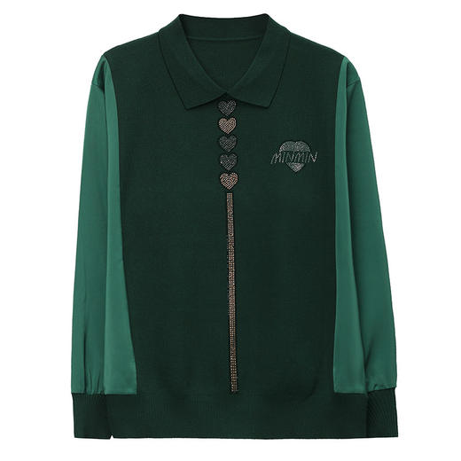 妈妈翻领打底衫，针织假两件上衣小衫薄CC-80-2830 商品图4