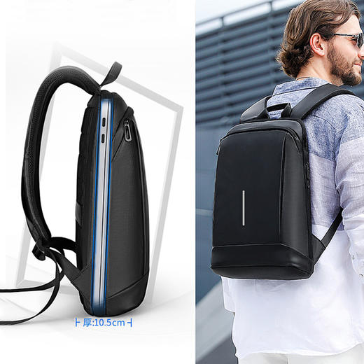 Safiya/索菲娅 2023新款大容量背包电脑包学生书包男士男包双肩包SF847004Y 商品图7