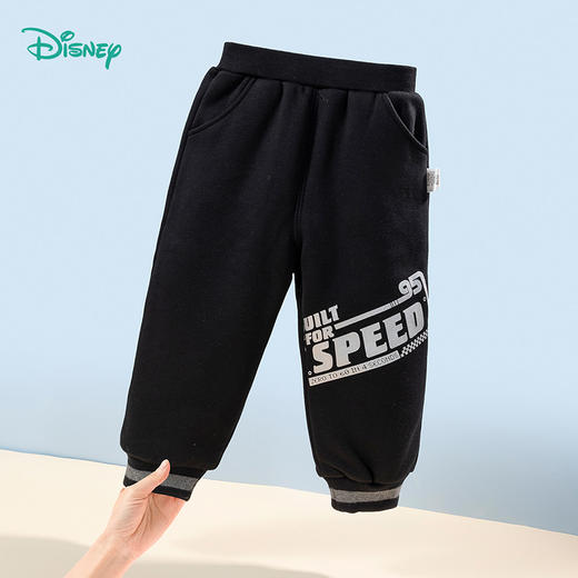 迪士尼童装男童抓绒束脚裤运动休闲长裤春秋季中大童潮搭裤子薄绒 商品图3