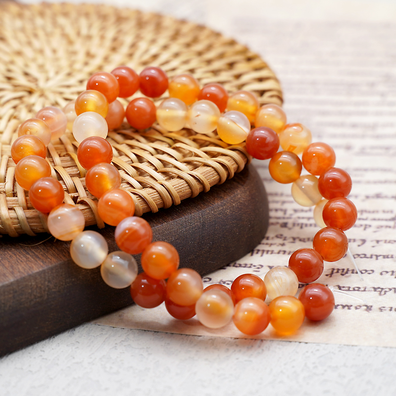 原色玛瑙半成品珠料意卡米诺手串念珠单颗珠子料散珠