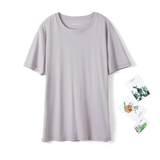 SCHIESSER舒雅高端系列铂雅贡锦棉男士圆领短袖上衣春夏95/21361M 商品图1