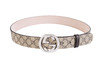 Gucci 古驰GG Supreme帆布互扣式双 G 带扣 男士4cm宽帆布腰带，钯色金属扣头411924 商品缩略图9