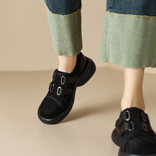 时尚百搭，头层牛巴戈+牛皮厚底单鞋MDY-C235-15 商品图8