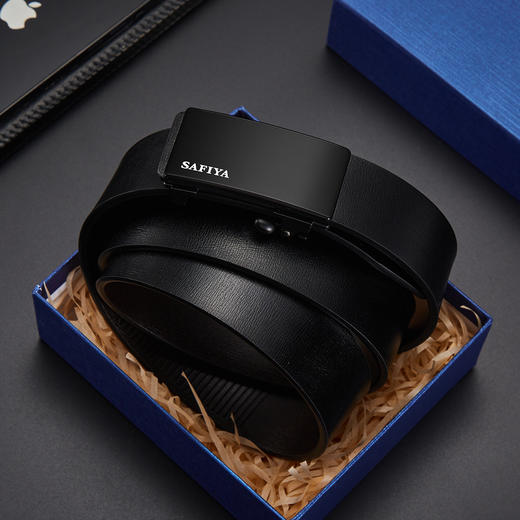 Safiya/索菲娅 2023新款二层牛皮自动扣男士皮带腰带商务休闲腰带SF506015Y 商品图1