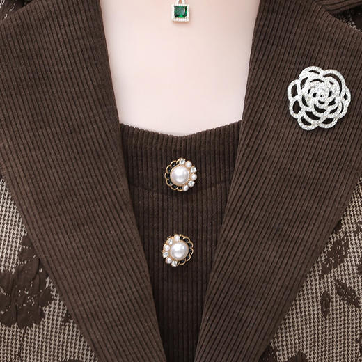 气质优雅，春季新款西装领拼接假两件连衣裙QYM-63005 商品图3