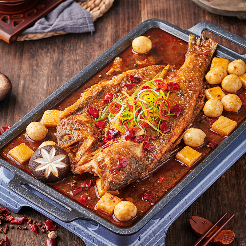 谷言蜀山烤鱼703g罗非鱼香辣味方便快捷加热即食