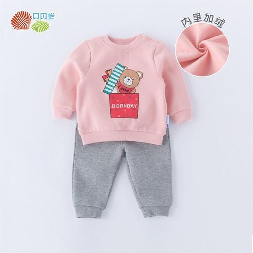 贝贝怡女童卫衣套装时尚洋气宽松外穿加绒两件套春秋新款百搭休闲213T2343 商品图12