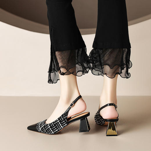 优雅百搭，小香浅口后空单鞋ZF3384 商品图4