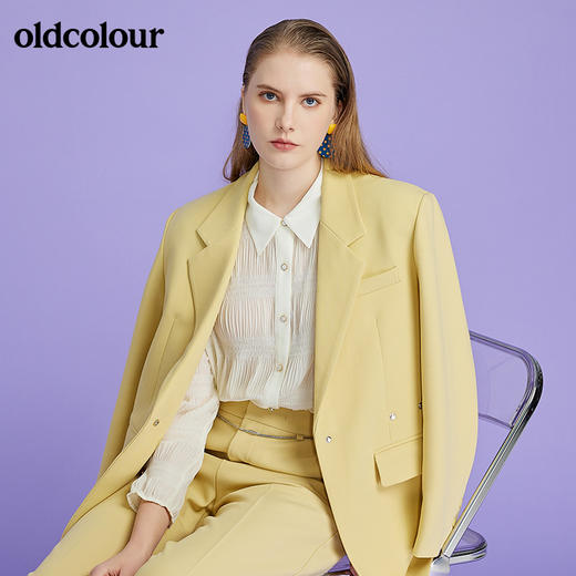 oldcolour欧珂春秋新款纯色时尚气质百搭显白西装外套女O11048109 商品图1