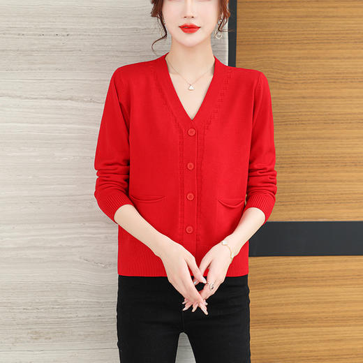 早春开衫针织外套女薄款春装，新款小个子配裙子V领毛衣披肩CC-3161 商品图6