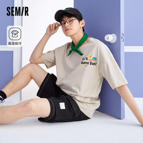 [商场同款]森马短袖T恤男年夏季情侣吸湿排汗oversize潮