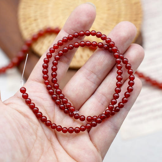 红玛瑙珠料半成品意卡米诺手串念珠单颗珠子料散珠 商品图5