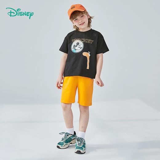 迪士尼童装男童短袖套装夏季新品中大童时髦洋气卡通撞色两件套222T1381 商品图1