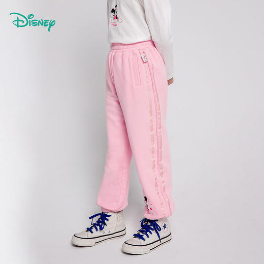 迪士尼童装女童长裤子春季新款运动裤中小童儿童纯棉休闲卫裤潮221K1248 商品图3