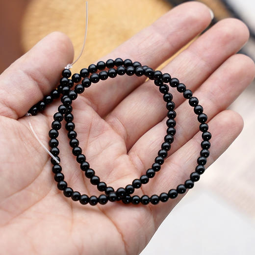 黑玛瑙珠子珠料半成品意卡米诺手串念珠单颗散珠 商品图7
