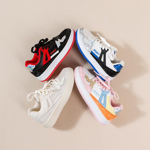 贝贝怡儿童小白鞋秋季女童男童鞋子休闲白色板鞋学生鞋223X413 商品图2