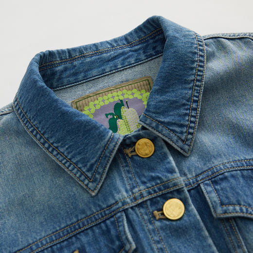 谜底短款牛仔外套女2023春新款复古百搭修身单排扣长袖231MW0033 商品图3