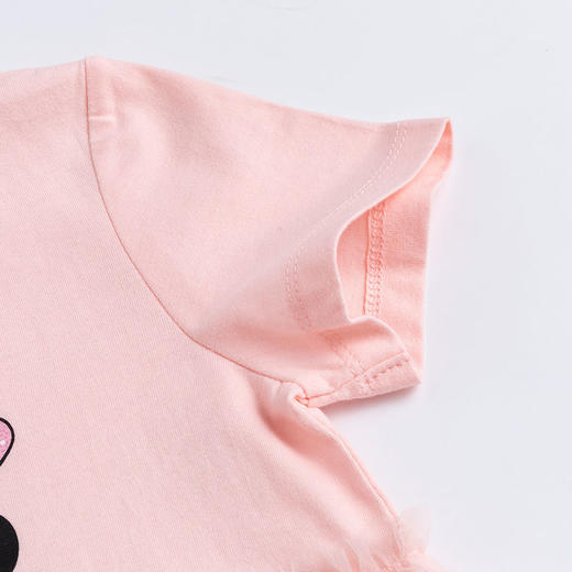 迪士尼童装 女童短袖连衣裙夏新款儿童裙子网纱公主裙假两件222Q773 商品图8